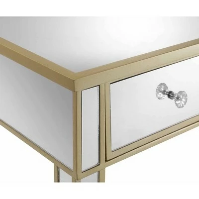 Gold Coast Mirrored Desk - Breighton Home Silver/silver Faux Croc/mirror 8 Gold Coast Mirrored Desk - Breighton Home Silver/silver Faux Croc/mirror - Image 6
