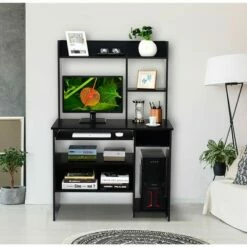 Costway Computer Desk PC Laptop Study Table Bookcase Workstation Shelves&Keyboard Tray -Outlet Desks Store unnamed file 2533