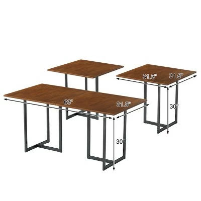 Costway 63'' Computer Desk Large Office Desk Study Workstation w/ Wood Top & Metal Frame 3 Costway 63'' Computer Desk Large Office Desk Study Workstation w/ Wood Top & Metal Frame