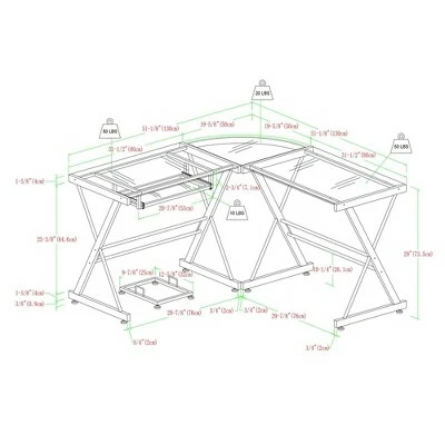 Glass L Shaped Computer Desk with Keyboard Tray - Saracina Home Smoke 6 Glass L Shaped Computer Desk with Keyboard Tray - Saracina Home Smoke - Image 4