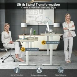 Costway Electric Adjustable Standing up Desk Dual Motor w/ Controller -Outlet Desks Store unnamed file 2596