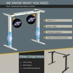 Costway Electric Adjustable Standing up Desk Dual Motor w/ Controller -Outlet Desks Store unnamed file 2651