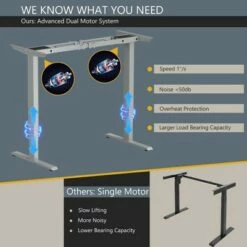 Costway Electric Adjustable Standing up Desk Dual Motor w/ Controller -Outlet Desks Store unnamed file 2663