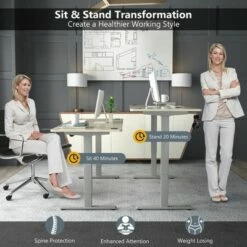 Costway Electric Adjustable Standing up Desk Dual Motor w/ Controller -Outlet Desks Store unnamed file 2672