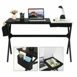 Costway Computer Desk Writing Study Laptop Table w/ Drawer & Storage Bag WalnutBlack -Outlet Desks Store unnamed file 2689