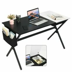 Costway Computer Desk Writing Study Laptop Table w/ Drawer & Storage Bag WalnutBlack -Outlet Desks Store unnamed file 2691