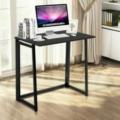 Costway Foldable Computer Desk Home Office Laptop Table Writing Desk Study Table Natural/White/Brown/Black -Outlet Desks Store unnamed file 2714