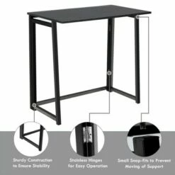 Costway Foldable Computer Desk Home Office Laptop Table Writing Desk Study Table Natural/White/Brown/Black -Outlet Desks Store unnamed file 2719