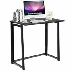 Costway Foldable Computer Desk Home Office Laptop Table Writing Desk Study Table Natural/White/Brown/Black -Outlet Desks Store unnamed file 2720