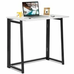 Costway Foldable Computer Desk Home Office Laptop Table Writing Desk Study Table Natural/White/Brown/Black -Outlet Desks Store unnamed file 2723