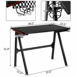 Costway Gaming Desk Home Office PC Table Computer Desk with Cup Holder & Headphone Hook