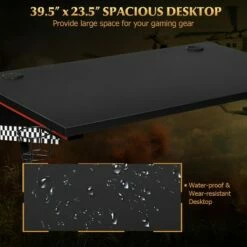 Costway Gaming Desk Home Office PC Table Computer Desk with Cup Holder & Headphone Hook -Outlet Desks Store unnamed file 2739