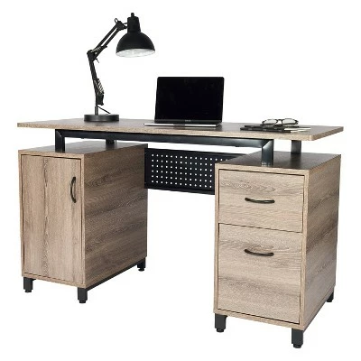 Computer Desk and Storage Gray - Techni Mobili 3 Computer Desk and Storage Gray - Techni Mobili