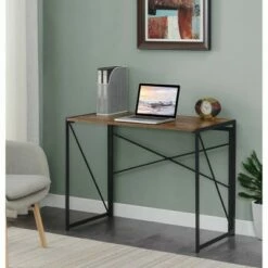 Xtra Folding Desk Barnwood/Black - Breighton Home