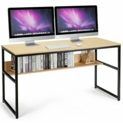 Costway 55'' Industrial Computer Desk w/ Storage Shelf Adjustable Foot Pads Home Office 23 Costway 55'' Industrial Computer Desk w/ Storage Shelf Adjustable Foot Pads Home Office -Outlet Desks Store unnamed file 282