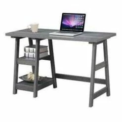 Designs2Go Trestle Desk with Shelves - Breighton Home White