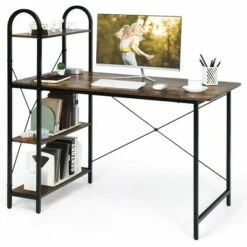 Costway 48'' Reversible Computer Desk Writing Table Workstation w/ Storage Shelf BlackBrown 22 Costway 48'' Reversible Computer Desk Writing Table Workstation w/ Storage Shelf BlackBrown -Outlet Desks Store unnamed file 2846