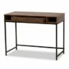 1 Drawer Metal and Cargan Modern Wood Desk - Baxton Studio White/black
