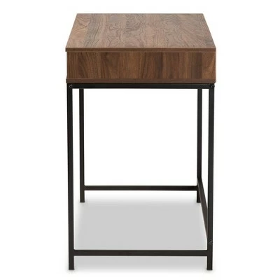 1 Drawer Metal and Cargan Modern Wood Desk - Baxton Studio White/black 5 1 Drawer Metal and Cargan Modern Wood Desk - Baxton Studio White/black - Image 3