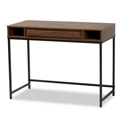 1 Drawer Metal and Cargan Modern Wood Desk - Baxton Studio White/black 10 1 Drawer Metal and Cargan Modern Wood Desk - Baxton Studio White/black - Image 8