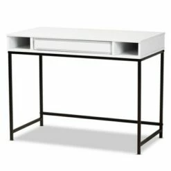 1 Drawer Metal and Cargan Modern Wood Desk - Baxton Studio White/black 19 1 Drawer Metal and Cargan Modern Wood Desk - Baxton Studio White/black -Outlet Desks Store unnamed file 2856