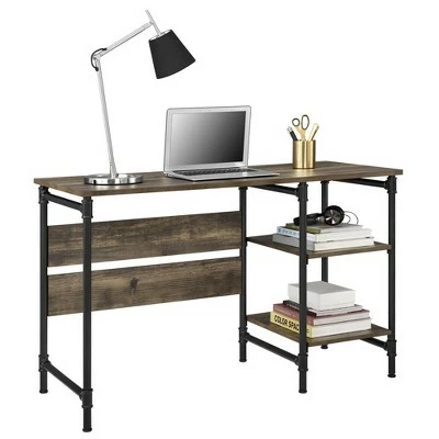 Anthony Single Pedestal Desk Rustic - Room & Joy 4 Anthony Single Pedestal Desk Rustic - Room & Joy - Image 2