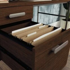 Radial Single Computer Desk Umber Wood - Sauder -Outlet Desks Store unnamed file 2901