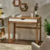 Ricketson Contemporary Handcrafted Mango Wood Desk with Storage Natural/White - Christopher Knight Home