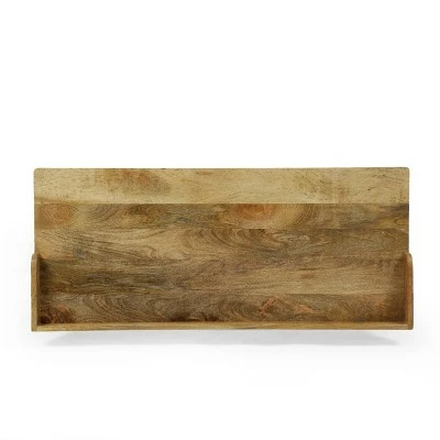 Groveport Modern Industrial Handcrafted Mango Wood Tray Top Desk Natural/Black - Christopher Knight Home 6 Groveport Modern Industrial Handcrafted Mango Wood Tray Top Desk Natural/Black - Christopher Knight Home - Image 4