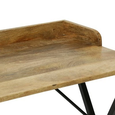 Groveport Modern Industrial Handcrafted Mango Wood Tray Top Desk Natural/Black - Christopher Knight Home 9 Groveport Modern Industrial Handcrafted Mango Wood Tray Top Desk Natural/Black - Christopher Knight Home - Image 7