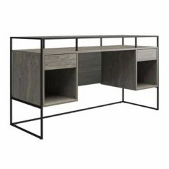 Room & Joy Creswell Modern Desk with Fluted Glass Top 2 Drawers and Storage Gray Oak - Room & Joy -Outlet Desks Store unnamed file 3042