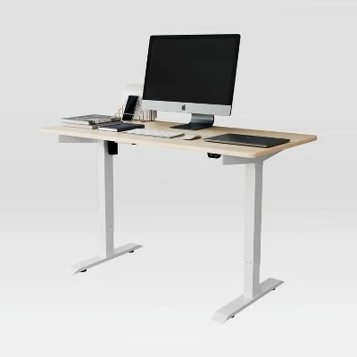 Adjustable Sit To Stand Desk Oak - Techni Mobili 4 Adjustable Sit To Stand Desk Oak - Techni Mobili - Image 2