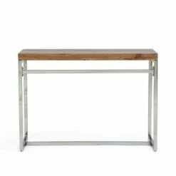 Berea Rustic Glam Handcrafted Acacia Wood Desk Natural/Silver - Christopher Knight Home -Outlet Desks Store unnamed file 3082