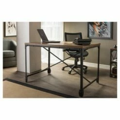 Grayson Vintage Industrial Home Office Wood Desk Brown - Baxton Studio -Outlet Desks Store unnamed file 3089