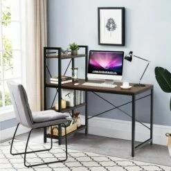 Costway 47.5'' Computer Desk Writing Desk Study Table Workstation w/ 4-Tier Shelves -Outlet Desks Store unnamed file 313
