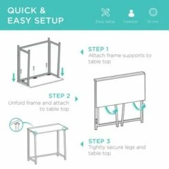 Best Choice Products 42in Folding Drop Leaf Desk for Home Office w/ Wood Table Top, Space Saving