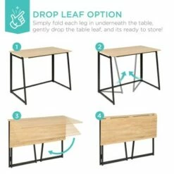 Best Choice Products 42in Folding Drop Leaf Desk for Home Office w/ Wood Table Top, Space Saving -Outlet Desks Store unnamed file 3148