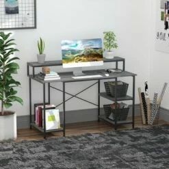 HomCom 55" Computer Desk Workstation with Shelves