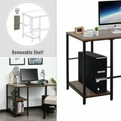 HOMCOM 47" Modern/Industrial Computer Writing Desk with 2 Storage Shelves for Home Office Study or Game Room -Outlet Desks Store unnamed file 3187