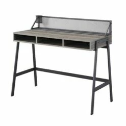 Urban Industrial 3 Cubby Writing Desk with Pen Storage - Saracina Home Slate Gray -Outlet Desks Store unnamed file 3209