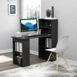 HomCom 47" Modern Office Compact Computer Crafting Hobby Desk with Bookcase Hutch -Outlet Desks Store unnamed file 3240
