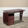 Flash Furniture Computer Desk with Three Drawer Single Pedestal and Pull-Out Keyboard Tray