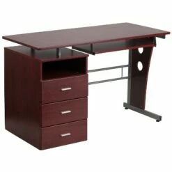 Flash Furniture Computer Desk with Three Drawer Single Pedestal and Pull-Out Keyboard Tray -Outlet Desks Store unnamed file 3272