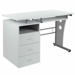 Flash Furniture Computer Desk with Three Drawer Single Pedestal and Pull-Out Keyboard Tray -Outlet Desks Store unnamed file 3275