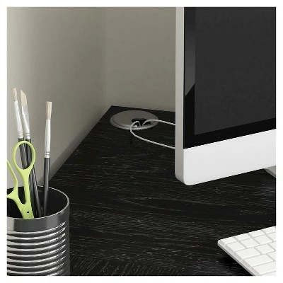 Fieldstone Wood L Shaped Computer Desk with Storage - Room & Joy Dove Gray 4 Fieldstone Wood L Shaped Computer Desk with Storage - Room & Joy Dove Gray - Image 2