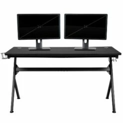 Emma and Oliver 55" Black Computer Gaming Desk - Headphone Holder - Cable Management - Mouse Pad -Outlet Desks Store unnamed file 3350