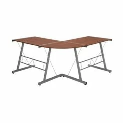 60" L - Shaped Metal Frame Desk Corner Computer Desk - OFM Walnut -Outlet Desks Store unnamed file 3359