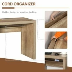 HOMCOM Rectangle Computer Desk with Thick Board and Display Shelves for Home Office Table Workstation Natural Wood 11 HOMCOM Rectangle Computer Desk with Thick Board and Display Shelves for Home Office Table Workstation Natural Wood -Outlet Desks Store unnamed file 3377