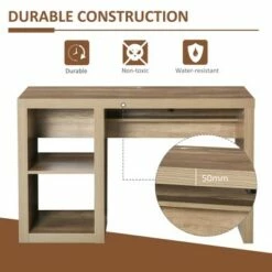 HOMCOM Rectangle Computer Desk with Thick Board and Display Shelves for Home Office Table Workstation Natural Wood 13 HOMCOM Rectangle Computer Desk with Thick Board and Display Shelves for Home Office Table Workstation Natural Wood -Outlet Desks Store unnamed file 3379
