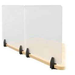 Monoprice Mountable Frosted Acrylic Protective Shield Desk Barrier 24in x 17.7in x 0.3in (Set of 2) Protection Against Coughing, Sneezing, Respiratory